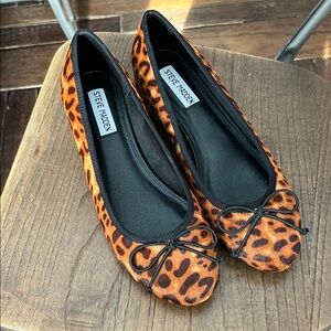 Steve Madden Animal Print Flats with Black Accents